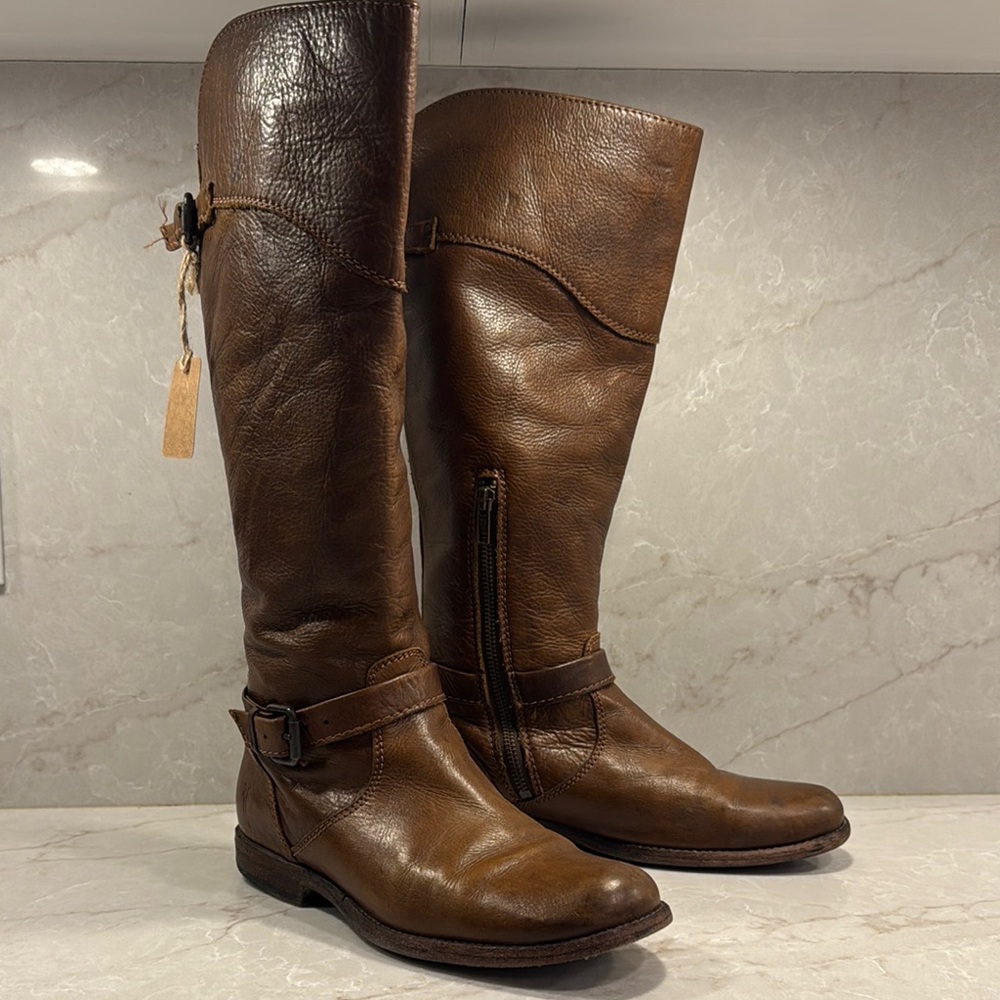 Frye Brown Leather Riding Boots